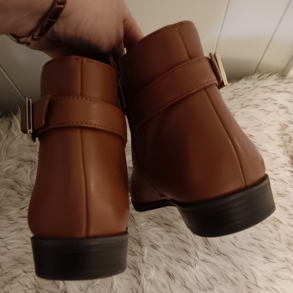 Alfani ankle booties leather  light brown 7M - Picture 3 of 9